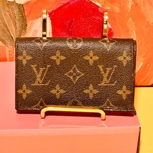 Louis Vuitton Black and Gold Monogram Wallet